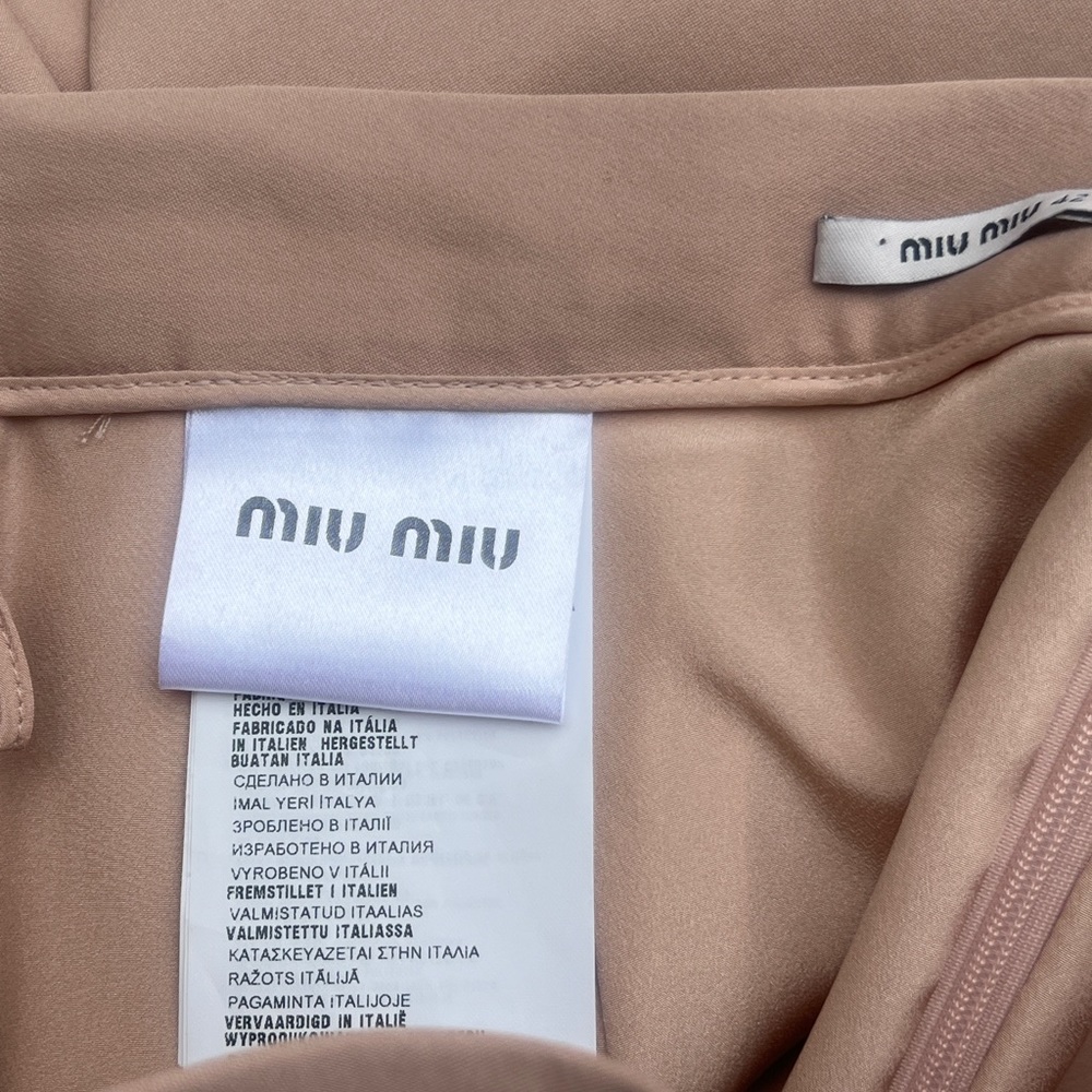 MIU MIU Miu Miu Beige Ruffle Detail Pencil Skirt - Picture 7 of 7